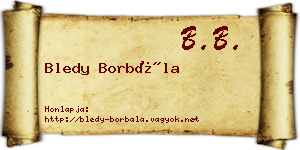 Bledy Borbála névjegykártya